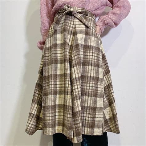 70s “Pendleton” wool plaid wrap skirt | LEMON