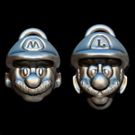 Mario & Luigi 3D Print Model - Unique Pendant Design