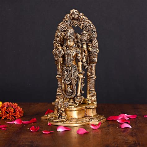 Brass Superfine Lord Vishnu Idol (9 Inch) – Vedansh Craft