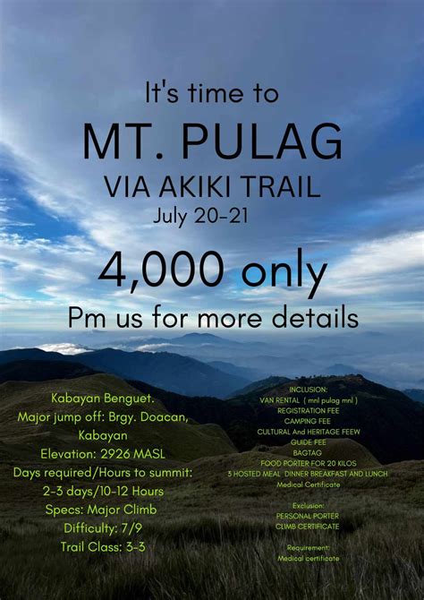 MT. PULAG - VIA AKIKI TRAIL, Kabayan Bario Kabayan Benguet Philippines ...