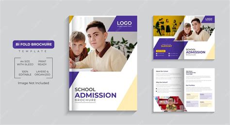 School admission bi fold brochure template premium vector | Premium Vector