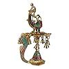 Artvarko 1 Feet Large Brass Peacock Design Multi Oil Wick Diya Lamp ...