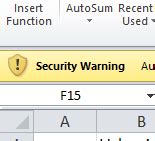 Image result for Excel Security Alerts for Invocation