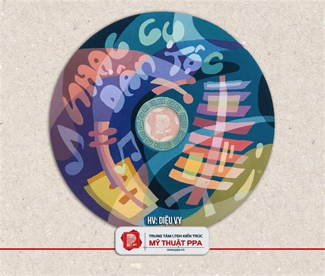 Trang trí hình tròn, hoạ tiết nhạc cụ, dân tộc,trang trí đĩa CD | Nhật ...