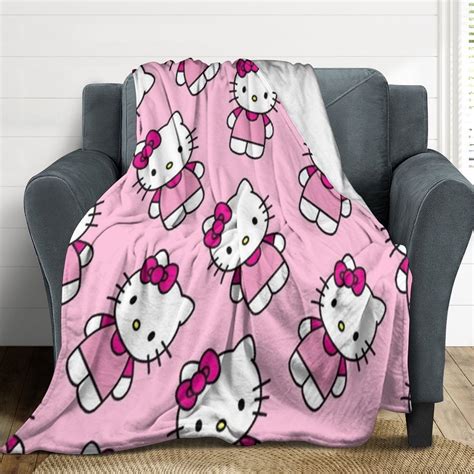 Hello Kitty Flannel Blankets Soft Plush Throw Blanket Fuzzy Cozy Luxury ...