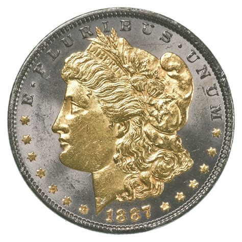 1887 Morgan Silver Dollar 24K Gold Overlay | Property Room
