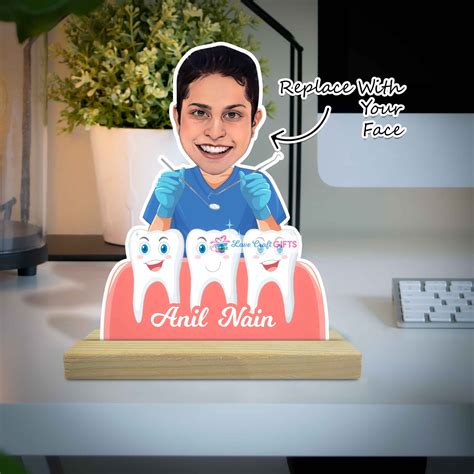 personalized dentist caricature photo stand - love craft gift