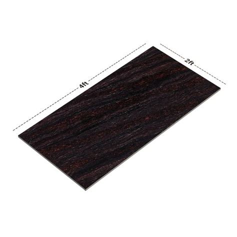 TL 00427 Jet Black 4 ft x 2 ft Glossy Finish Double Charge Vitrified ...