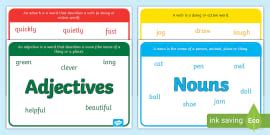 Noun, Adjective, Adverb and Verb Word Mat and Poster Pack - KS2
