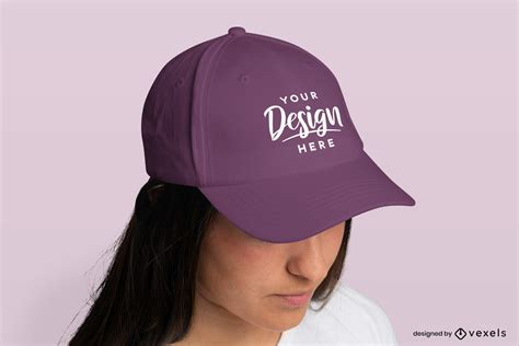 Woman Model With Baseball Cap Mockup PSD Editable Template