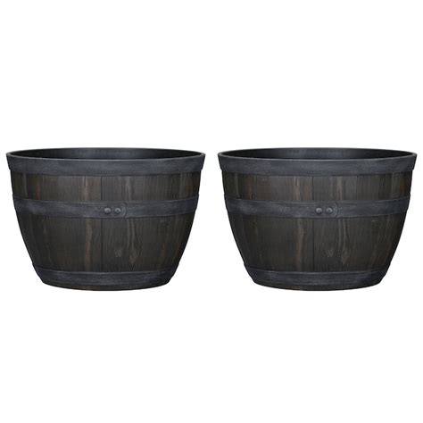 Style Selections 2-Pack Round 11.38-in W Medium Brown Recycled Plastic ...