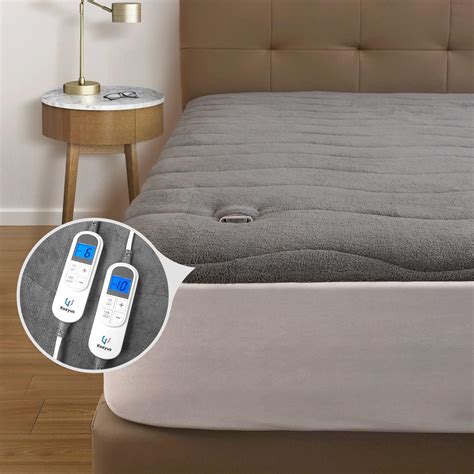 Heated Mattress Pad King, Dual Control Coral Fleece Electric Mattress ...