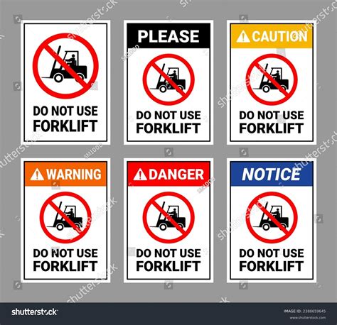 Do Not Use Forklift Sign Collection Stock Vector (Royalty Free ...