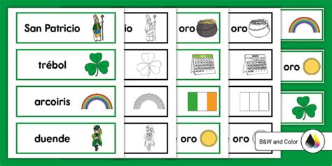 Tarjetas de palabras: Día de San Patricio