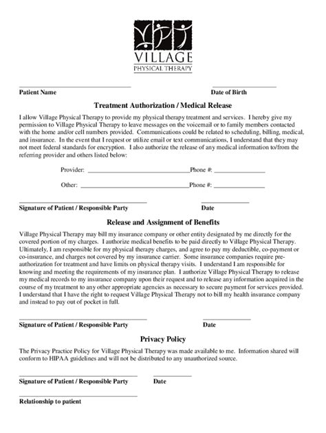 Fillable Online Treatment Authorization / Medical Release Fax Email ...