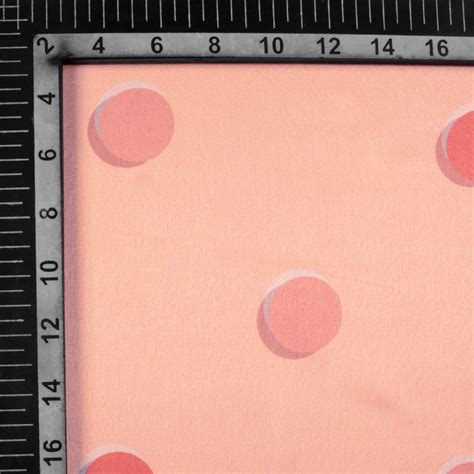 Peach Polka Dots Pattern Digital Print Japan Satin Fabric – Fabcurate