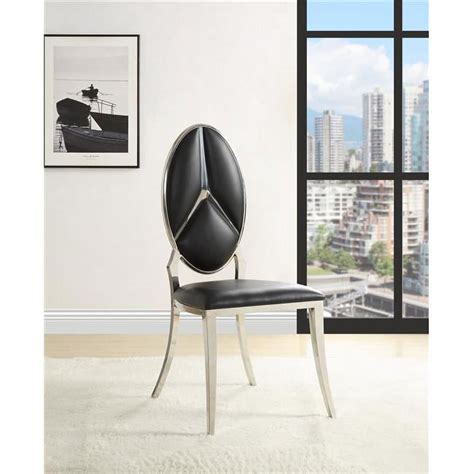 19 x 20 x 43 in. Cyrene Side Chair, Black PU - Set of 2 - Walmart.com