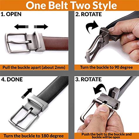 Buy Eliz Luxe Men's Reversible Classic Dress Belt Italian Top Grain ...