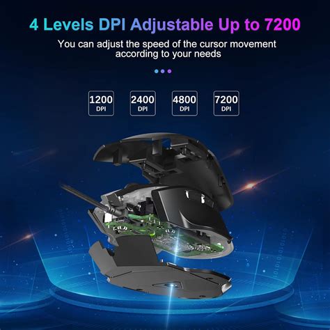 Buy AULA F812 Wired Gaming Mouse, 4 Adjustable DPI Up to 7200 ...