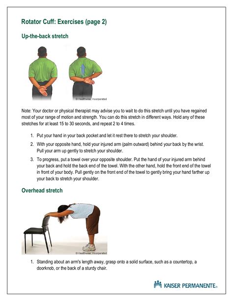 Rotator Cuff Exercises Patient Handout