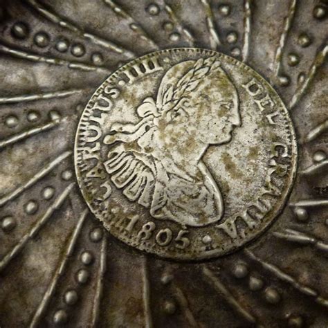 1805 Carolus IIII Spanish Coin Alpaca silver Tastevin Porringer Cup ...