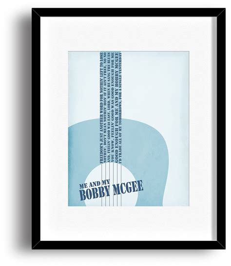 Me and Bobby McGee by Janis Joplin - Song Lyrics Poster | Me and bobby ...