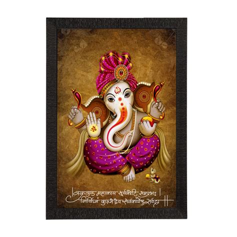 Lord Ganesha Satin Matt Texture UV Art Painting - eCraftIndia Online