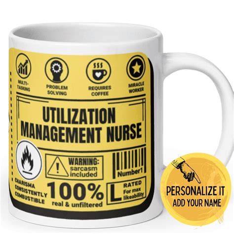 Utilization Management Nurse Custom 20 Oz Large Coffee Mug Funny Warning Label Tag Nursing ...