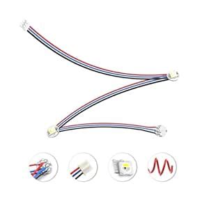 1-Pack RGBW Mini Button PCB LED Installed with PTFE Cables Compatible ...
