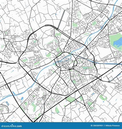 The Kortrijk map. stock illustration. Illustration of diagram - 306589901