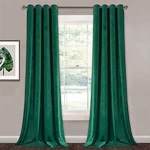 Buy Green Velvet Curtains 96 inches - Super Soft Luxury Blackout Velvet ...