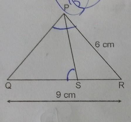 In the given figure, if angle QPR = angle PSR, PR =6 cm and QR = 9 cm ...