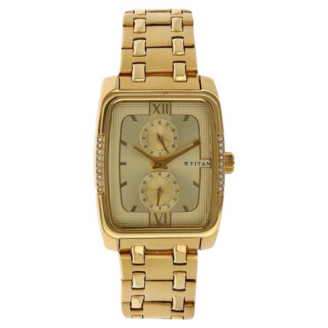 Buy Online Titan Regallia Champagne Dial Analog Stainless Steel Strap ...