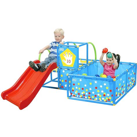 Eezy Peezy Active 3 in 1 Jungle Gym Play Set -Includes Slide, Ball Pit ...