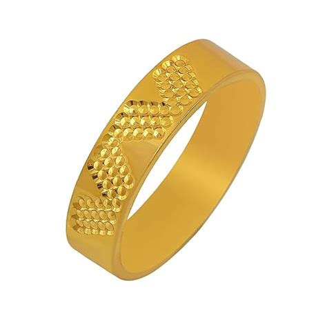 Buy MissMister Gold plated grooved finger band Challa finger ring Men ...