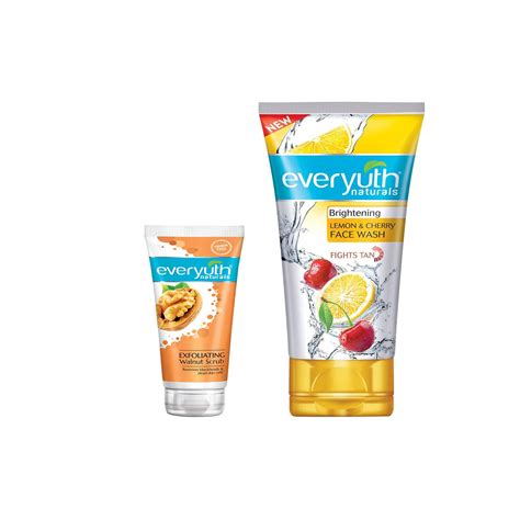 Everyuth Naturals Exfoliating Walnut Scrub, 25gm and Lemon &Cherry, Oil ...