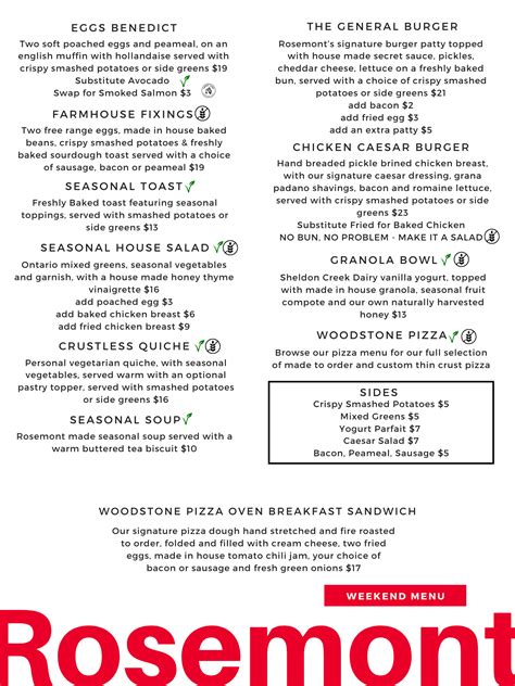 The RGS Menus – Rosemont General Store and Kitchen