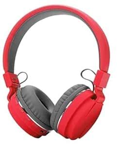 SH-12 Wireless Bluetooth Over The Ear Headphone with Mic (RED) : Amazon ...
