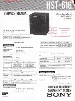 Sony HST-616 Service Manual PDF Free Download