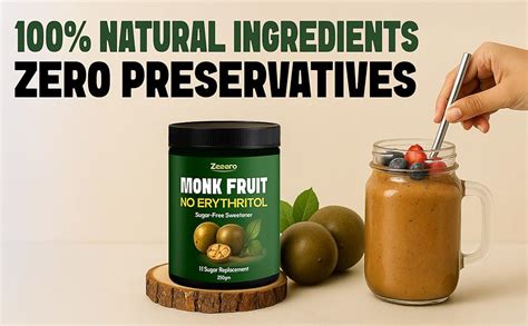 Zeeero Monk Fruit Sweetener without Erythritol | Pure Monkfruit Extract ...