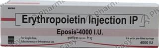 Eposis 4000 IU Injection (0.4): Uses, Side Effects, Price & Dosage ...