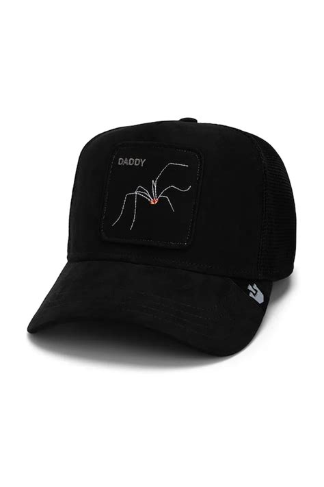 Goorin Bros czapka z daszkiem The Suede Spider kolor czarny z aplikacją ...