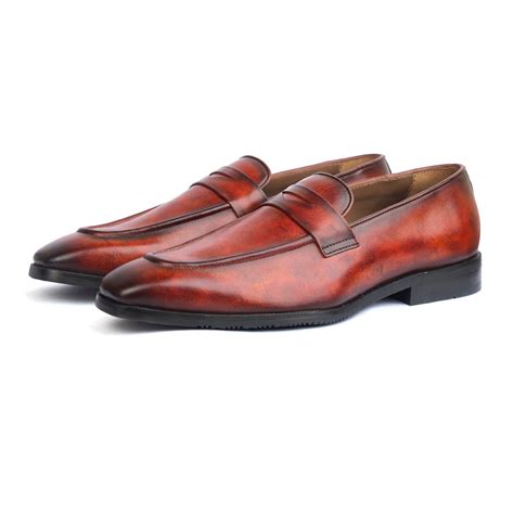 Penny Loafers Hand Patina Tan