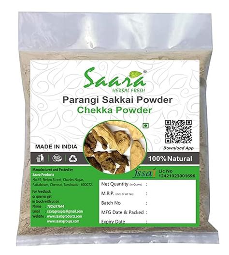 Saara HERBAL FRESH Parangi Sakkai Powder,100g,Chaina root,Chobchini ...
