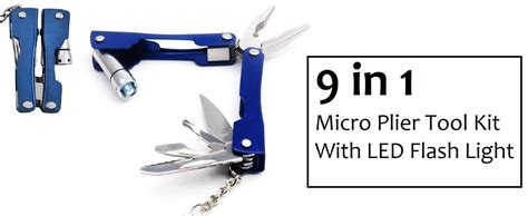 kesi 9 in 1 Micro Plier Tool Kit With LED Flash Light | Knife Blade ...