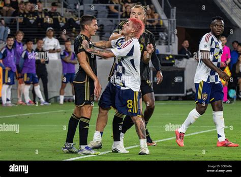 Real Salt Lake midfielder Diego Luna (8) pushes LAFC defender Sergi ...