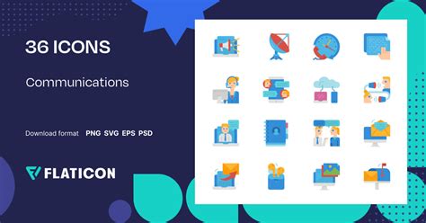 Communications Icon Pack | Flat | 36 .SVG Icons