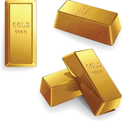 Vector set of gold bars | Premium Vector