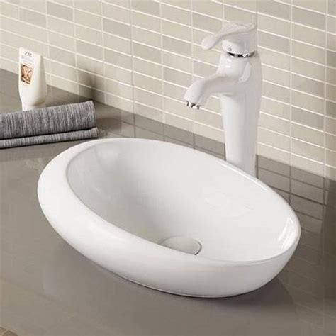 B Backline Table Top Ceramic Oval Wash Basin 49 X 33 X 12 Cm