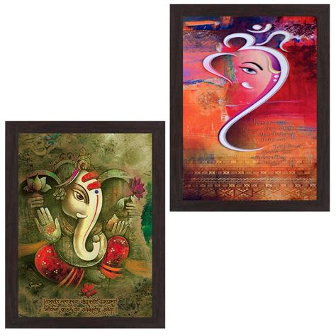 Wens 'Ganesha Namah' Painting (MDF, 28 cm x 35.5 cm, Multicolour ...